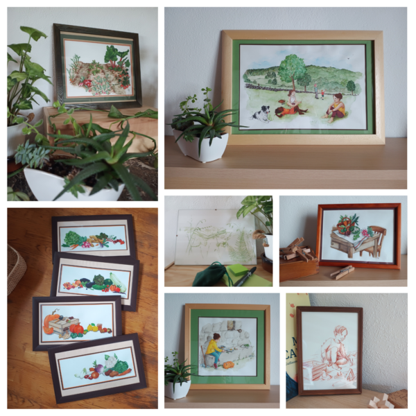 Illustrations originales "Au fil des saisons" (au choix)